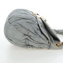 Miu Miu Hand Bag Leather 2way Gray Gold Auth 196873A-4