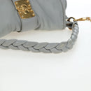 Miu Miu Hand Bag Leather 2way Gray Gold Auth 196873A-6