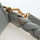 Miu Miu Hand Bag Leather 2way Gray Gold Auth 196873A-14