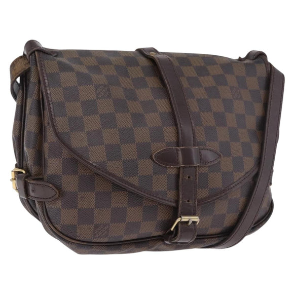 LOUIS VUITTON Damier Ebene Saumur 30 Shoulder Bag SPO N48081 LV Auth 196874