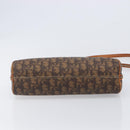 Christian Dior Trotter Canvas Romantic Chain Bag PVC Brown Silver Auth 196875M-12