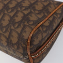 Christian Dior Trotter Canvas Romantic Chain Bag PVC Brown Silver Auth 196875M-13