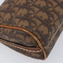 Christian Dior Trotter Canvas Romantic Chain Bag PVC Brown Silver Auth 196875M-14