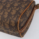 Christian Dior Trotter Canvas Romantic Chain Bag PVC Brown Silver Auth 196875M-15
