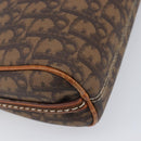 Christian Dior Trotter Canvas Romantic Chain Bag PVC Brown Silver Auth 196875M-16