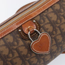 Christian Dior Trotter Canvas Romantic Chain Bag PVC Brown Silver Auth 196875M-18