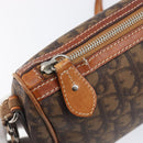 Christian Dior Trotter Canvas Romantic Chain Bag PVC Brown Silver Auth 196875M-19