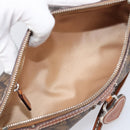 Christian Dior Trotter Canvas Romantic Chain Bag PVC Brown Silver Auth 196875M-21
