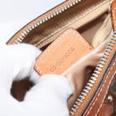 Christian Dior Trotter Canvas Romantic Chain Bag PVC Brown Silver Auth 196875M-26