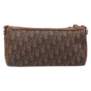Christian Dior Trotter Canvas Romantic Chain Bag PVC Brown Silver Auth 196875M-3