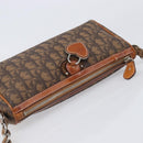 Christian Dior Trotter Canvas Romantic Chain Bag PVC Brown Silver Auth 196875M-6