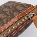 Christian Dior Trotter Canvas Romantic Chain Bag PVC Brown Silver Auth 196875M-7