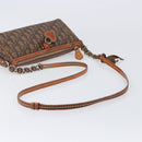 Christian Dior Trotter Canvas Romantic Chain Bag PVC Brown Silver Auth 196875M-8