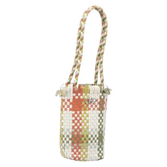Salvatore Ferragamo Gancini Hand Bag Leather Multicolor Auth 196876A