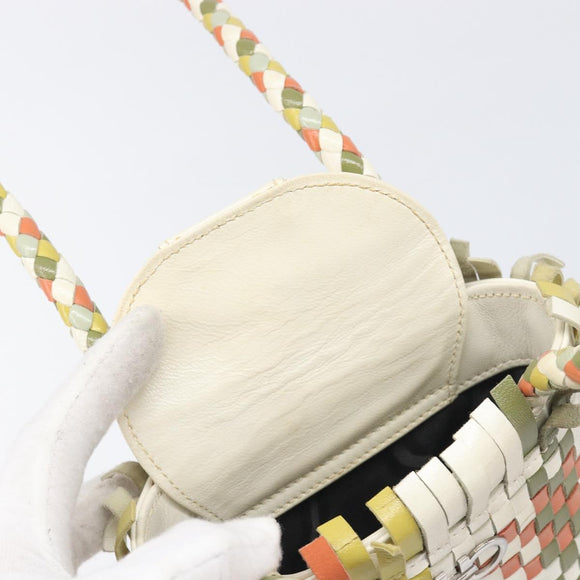 Salvatore Ferragamo Gancini Hand Bag Leather Multicolor Auth 196876A