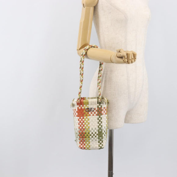Salvatore Ferragamo Gancini Hand Bag Leather Multicolor Auth 196876A