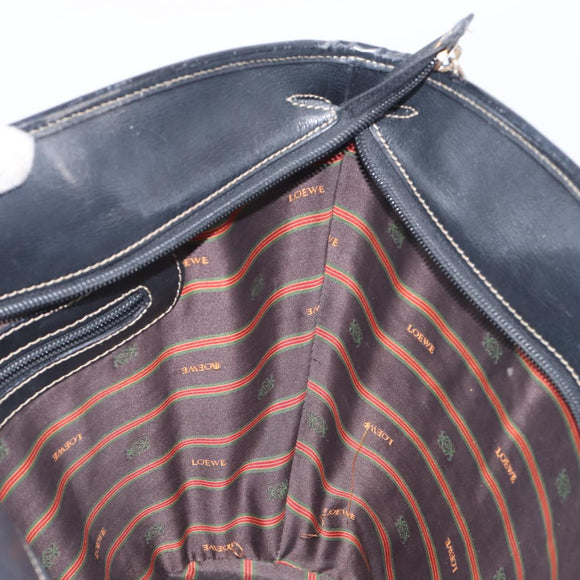 LOEWE Velazquez Tote Bag Leather Brown Gold Auth 196877