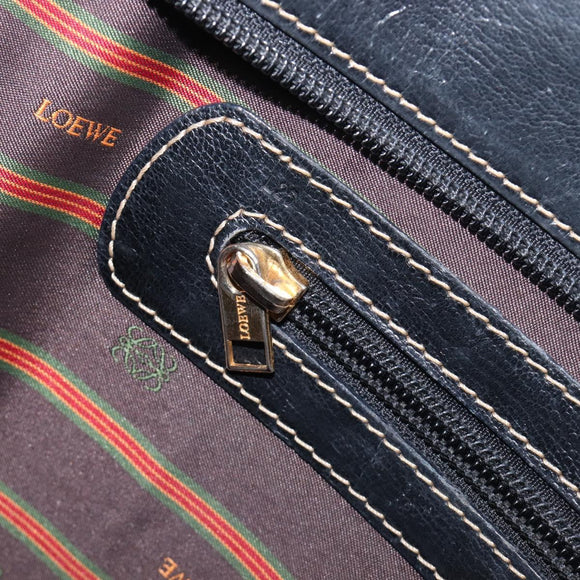 LOEWE Velazquez Tote Bag Leather Brown Gold Auth 196877