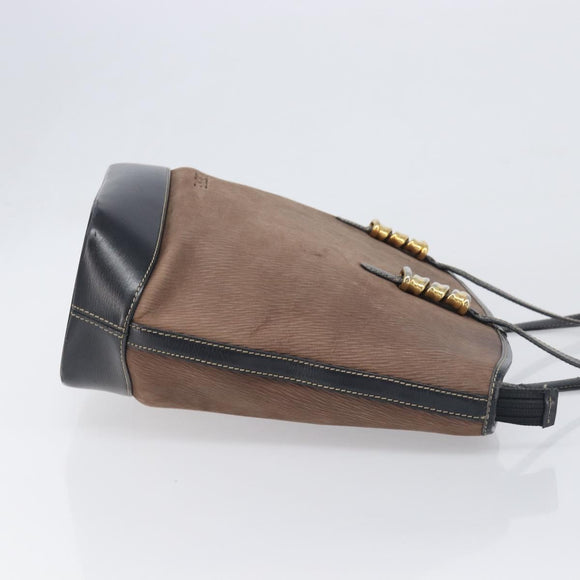 LOEWE Velazquez Tote Bag Leather Brown Gold Auth 196877