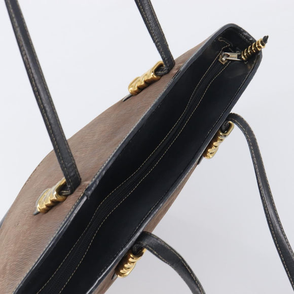 LOEWE Velazquez Tote Bag Leather Brown Gold Auth 196877