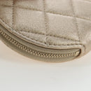 CHANEL Matelasse AirPods Case & Coin Purse Lamb Skin Gold CC Auth 196880M-10