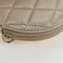 CHANEL Matelasse AirPods Case & Coin Purse Lamb Skin Gold CC Auth 196880M-11