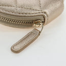 CHANEL Matelasse AirPods Case & Coin Purse Lamb Skin Gold CC Auth 196880M-13