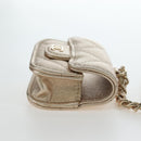 CHANEL Matelasse AirPods Case & Coin Purse Lamb Skin Gold CC Auth 196880M-21