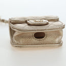 CHANEL Matelasse AirPods Case & Coin Purse Lamb Skin Gold CC Auth 196880M-24
