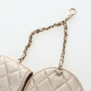 CHANEL Matelasse AirPods Case & Coin Purse Lamb Skin Gold CC Auth 196880M-27