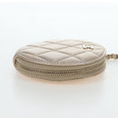 CHANEL Matelasse AirPods Case & Coin Purse Lamb Skin Gold CC Auth 196880M-4