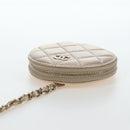 CHANEL Matelasse AirPods Case & Coin Purse Lamb Skin Gold CC Auth 196880M-6