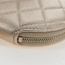 CHANEL Matelasse AirPods Case & Coin Purse Lamb Skin Gold CC Auth 196880M-9