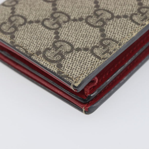 GUCCI GG Supreme Mystic Cat Bifold Wallet PVC Leather Beige 499380 Auth 196882A