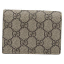 GUCCI GG Supreme Mystic Cat Bifold Wallet PVC Leather Beige 499380 Auth 196882A-2