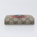 GUCCI GG Supreme Mystic Cat Bifold Wallet PVC Leather Beige 499380 Auth 196882A-5