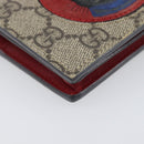 GUCCI GG Supreme Mystic Cat Bifold Wallet PVC Leather Beige 499380 Auth 196882A-14