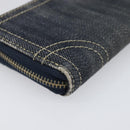 CHANEL COCO Mark Coin Purse Denim Blue Gold CC Auth 196884A-16