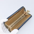 CHANEL COCO Mark Coin Purse Denim Blue Gold CC Auth 196884A-9