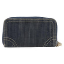 CHANEL COCO Mark Coin Purse Denim Blue Gold CC Auth 196884A-2