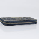 CHANEL COCO Mark Coin Purse Denim Blue Gold CC Auth 196884A-5