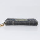 CHANEL COCO Mark Coin Purse Denim Blue Gold CC Auth 196884A-6