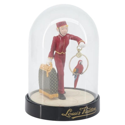 LOUIS VUITTON Pageboy Snow Globe Glass Red Clear LV Auth 196889A