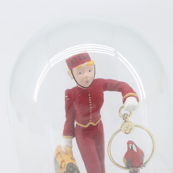 LOUIS VUITTON Pageboy Snow Globe Glass Red Clear LV Auth 196889A