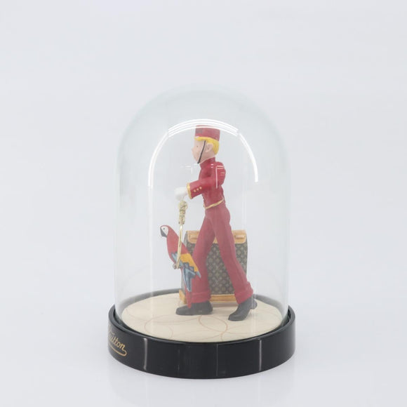 LOUIS VUITTON Pageboy Snow Globe Glass Red Clear LV Auth 196889A