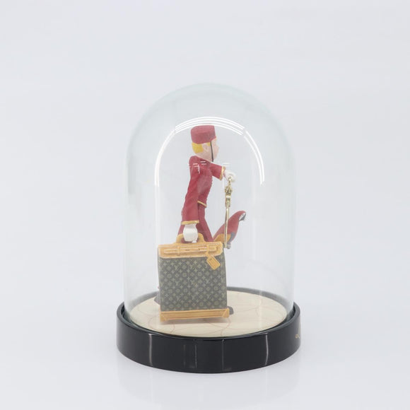 LOUIS VUITTON Pageboy Snow Globe Glass Red Clear LV Auth 196889A