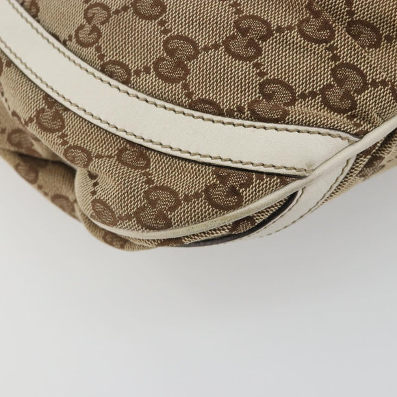 GUCCI GG Canvas Shoulder Bag Beige Gold 203257 Auth 196900