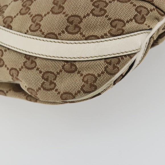 GUCCI GG Canvas Shoulder Bag Beige Gold 203257 Auth 196900
