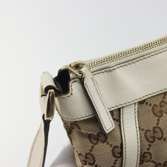 GUCCI GG Canvas Shoulder Bag Beige Gold 203257 Auth 196900
