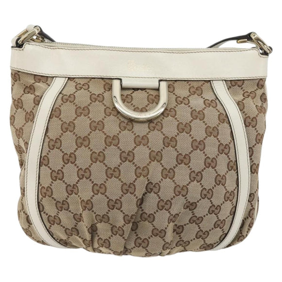 GUCCI GG Canvas Shoulder Bag Beige Gold 203257 Auth 196900